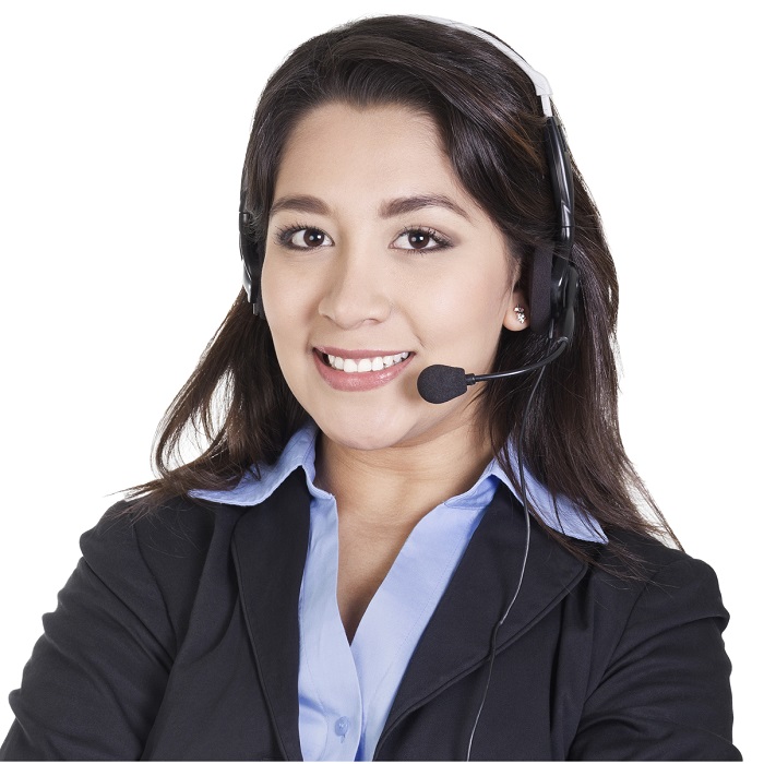 Woman in a call center